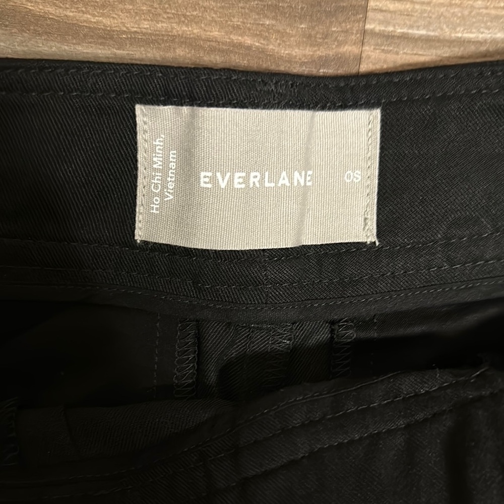 Everlane Womens Pants Black Size OS/4 High Rise Wide Leg Lyocell Cotton Blend - Picture 2 of 10
